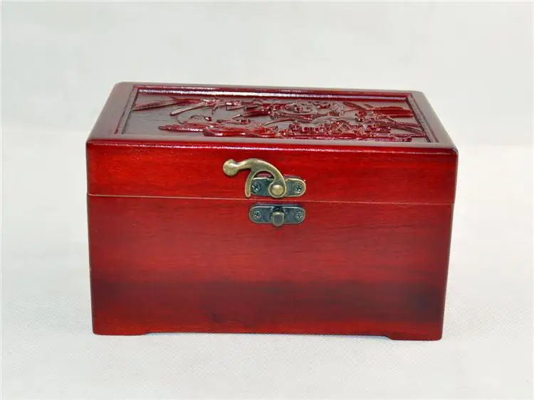 Чистый камфорный ящик для хранения древесины Ретро Резьба домашнее ювелирное