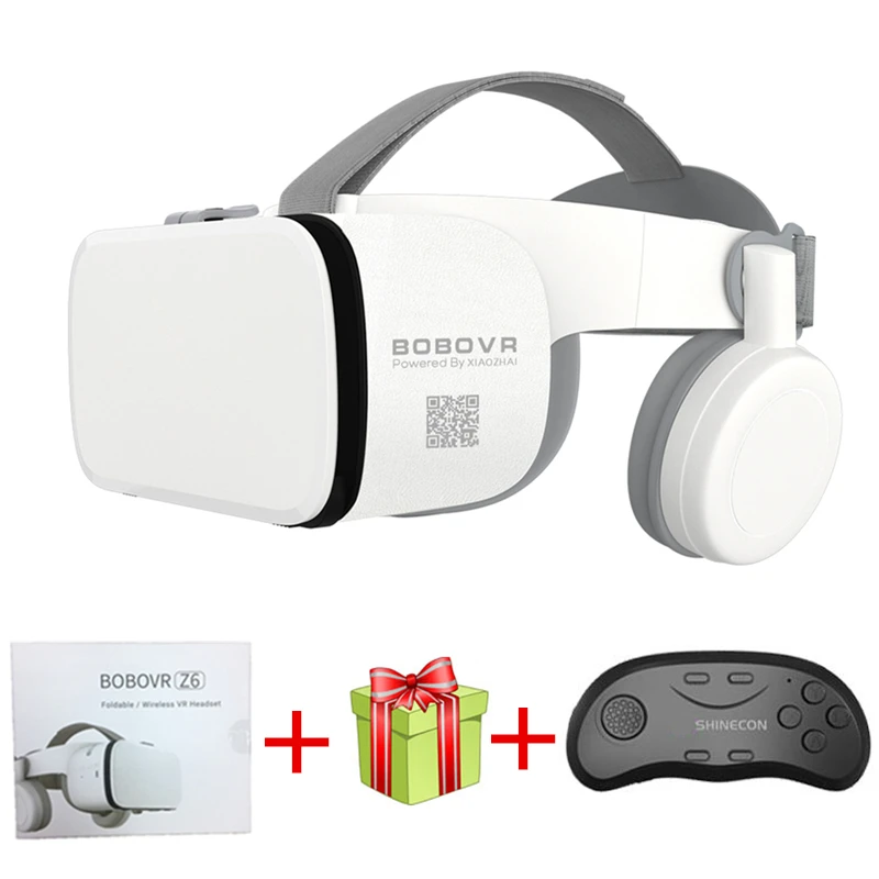 Bundle 3 Новейшие Bobo vr Z6 VR очки беспроводные Bluetooth VR очки Android IOS Удаленная реальность VR 3D картонные очки 4,7-6,2 дюймов - Цвет: Bundle 3