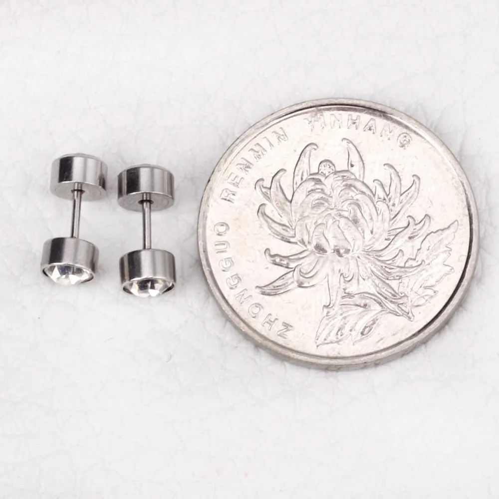 Новые круглые серьги гвоздики LUXUSTEEL с фианитами модные ювелирные изделия женские