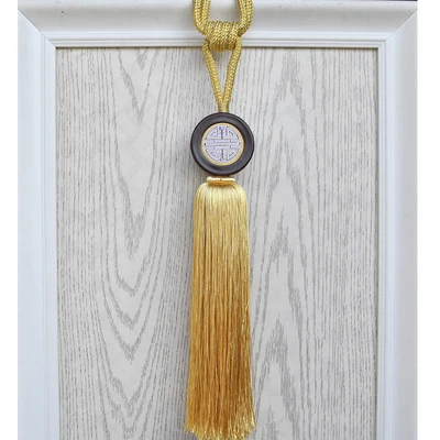 Gold yellow Qgvish, 2 шт., занавески с кисточками, бахрома, подхваты для штор, ремень для подвешивания, Аксессуары для штор, кисточки, пряжка, держатель для штор, Декор - Цвет: Gold yellow