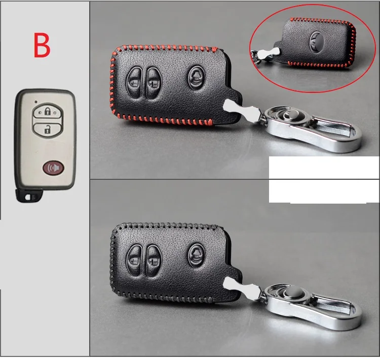Leather Car Remote Key Case Fob Cover For Toyota Land Cruiser Prado 150 Camry Prius Crown For Subaru Foreste Outback XV legacy