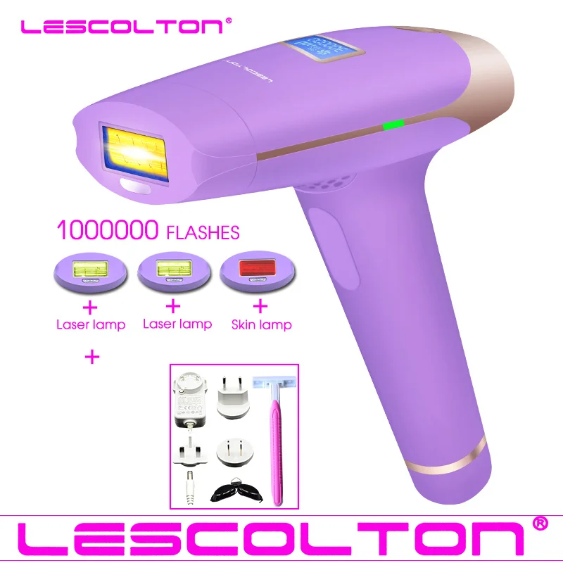 1000000times purple 1000000 раз Lescolton 3в1 IPL depiladora лазерная эпиляция ЖК-дисплей перманентное бикини тело подмышки лицо depilador - Цвет: 1000000times purple