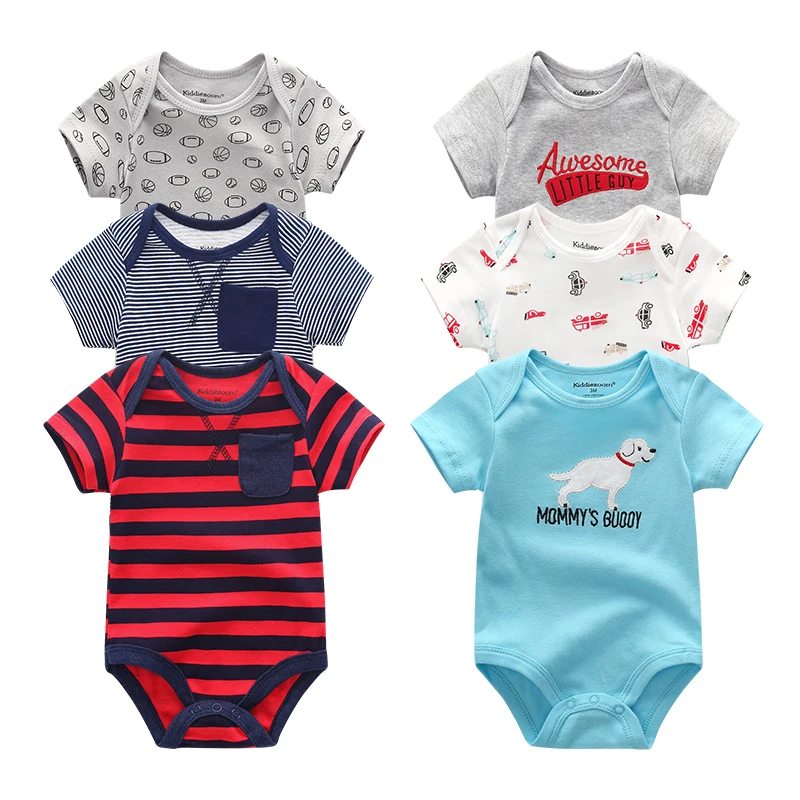 

2019 6PCS/lot Unisex Newborn Baby Boy Clothes Cotton Unicorn 0-12M Baby Girl Clothes Bodysuit Summer Cartoon Print Roupa de bebe