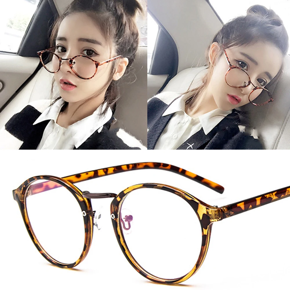 

Vintage Lady Eyeglasses Cat Eye Clear Glasses Luxury Brand Design 2018 Fake Glasses Women Black Leopard Optical Spectacle Frame