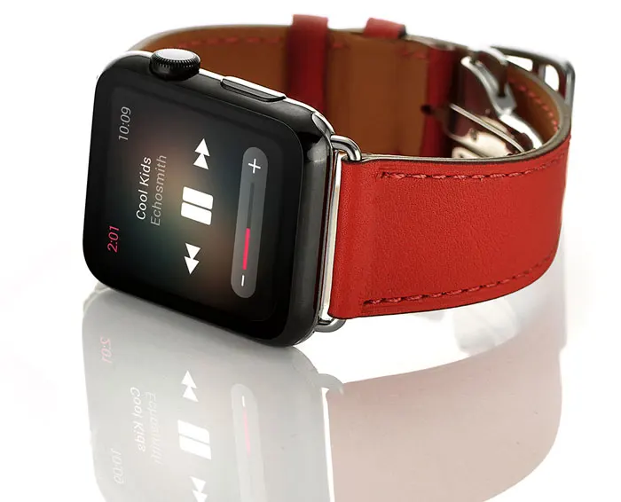 Кожаный ремешок для apple watch band 44 мм 40 мм, 42 мм, 38 мм, версия наручных часов iwatch apple watch 5/4/3/2/1 браслет развертываемая застежка ремешок для часов