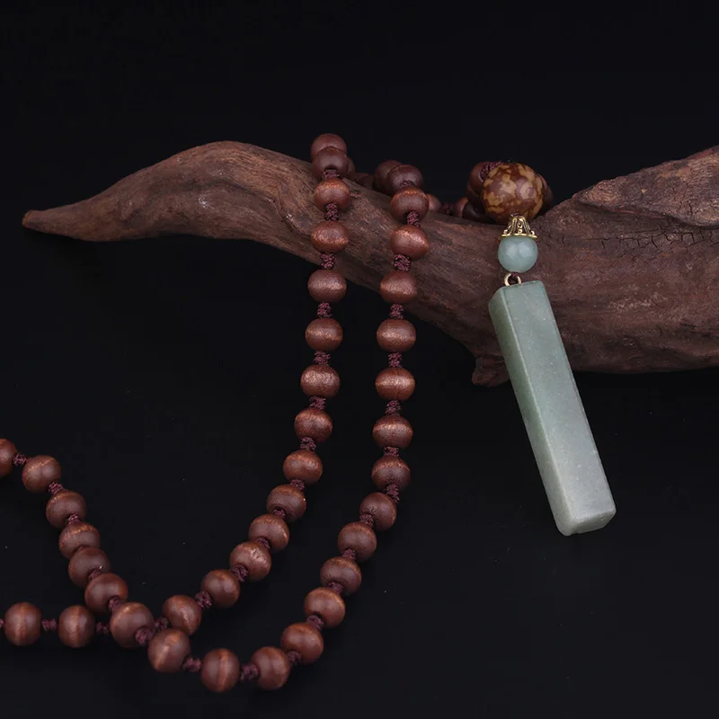 Кварц авантюрин квадратный сандаловое дерево ручной работы винтажное ювелирное