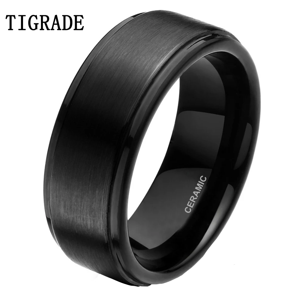 Мужское керамическое кольцо 6 мм 8 мм|engagement ring|black ceramic ringceramic ring |