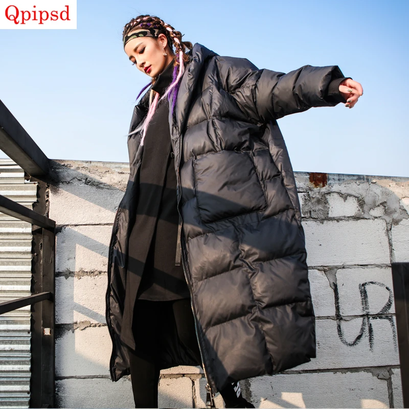 

Winter Down Parkas Female 2021 New Personality Cotton Jacket Coat Womens Long Loose Cotton-padded Parkas Womens Hooded Warm Coat