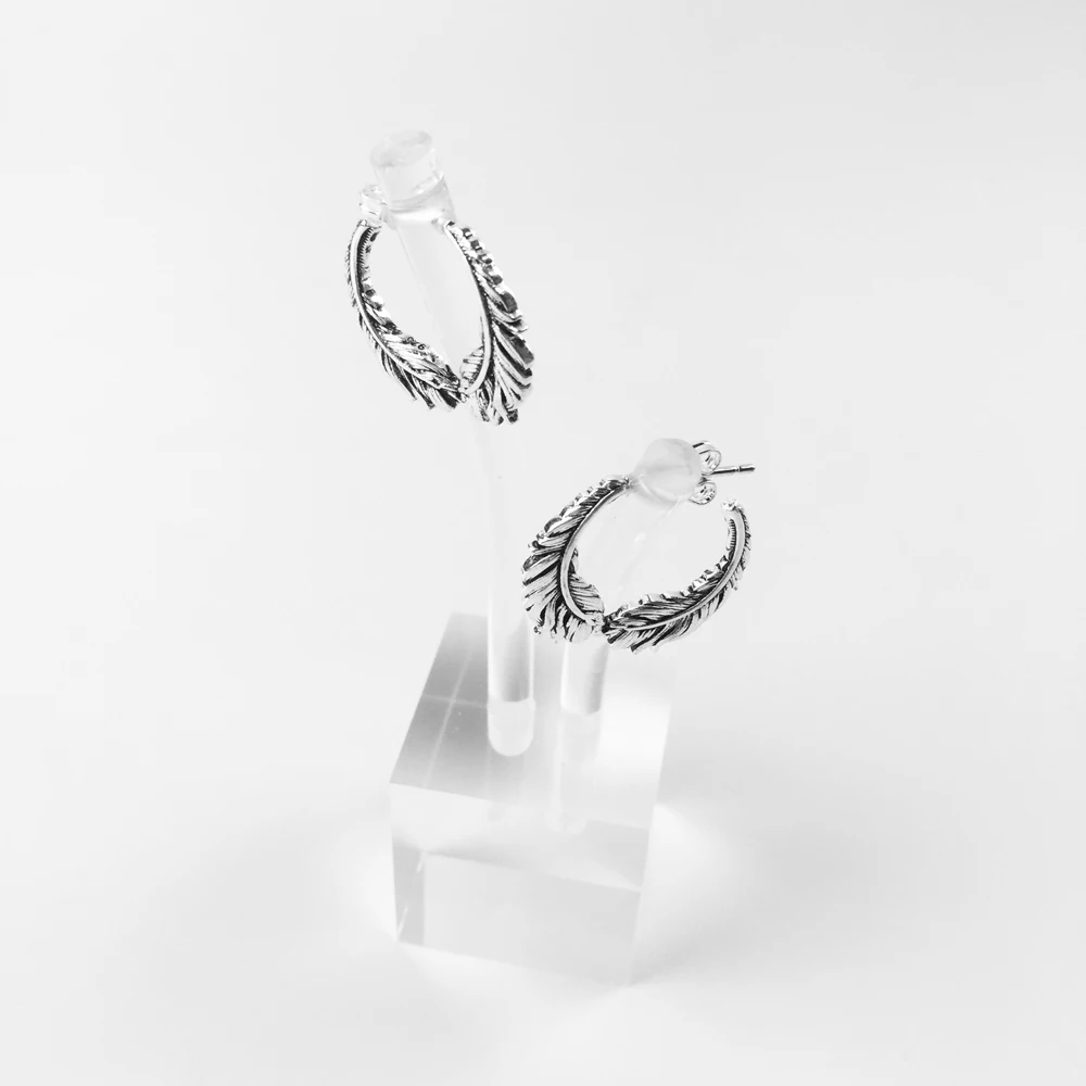 Серьги-кольца с перьями 2018 новые этнические модные ювелирные изделия из