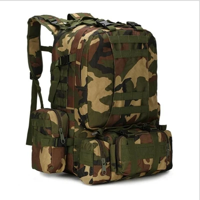 50L Molle 600D военный тактический рюкзак для походов, походов, охоты, альпинизма, камуфляжные сумки для альпинизма - Цвет: 7