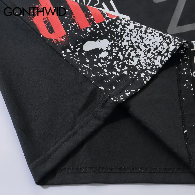 GONTHWID Ribbon Graffiti футболки с коротким рукавом Уличная одежда 2019 мужские хип-хоп