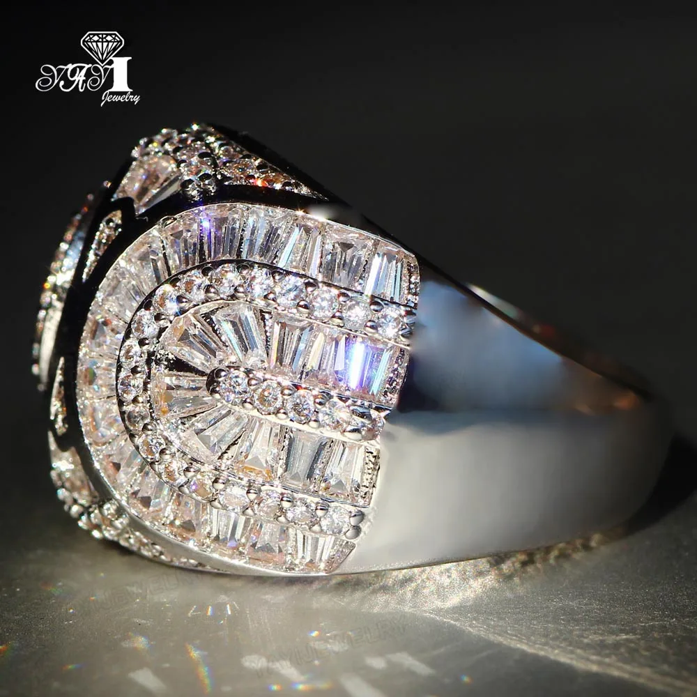 YaYI Jewelry Princess Cut 8.9 CT White Zircon Silver Color Engagement Rings wedding Heart Girls Party ring Gifts 876 | Украшения и