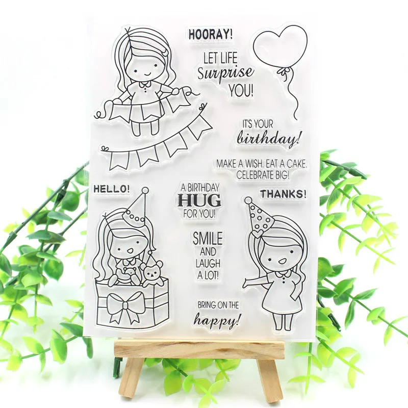 

Cute Girl Stamps Silicone Clear Stamp Seal for DIY Scrapbooking/Card Making/Photo Album Decorative Transparent Stamps