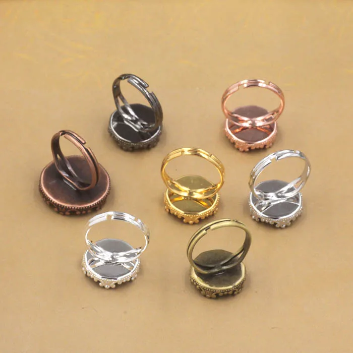 Пустые Настройки колец с круглой ободком в виде короны основа из смолы камня