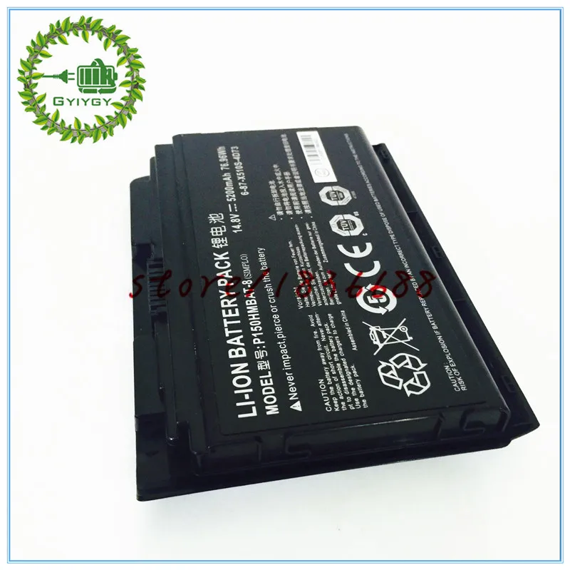 Аккумулятор GYIYGY 14 8 в 5200 мАч Вт ч для CLEVO 6 87 x510s 4j72 Np8150 Np8130 P150hm P151hm|14.8v 5200mah|battery clevoclevo