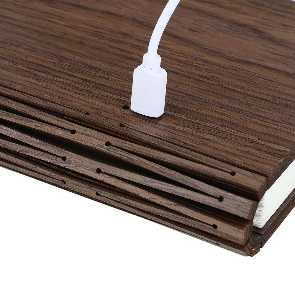 Оригинальный USB Перезаряжаемый светодиодный деревянный складной стол в форме