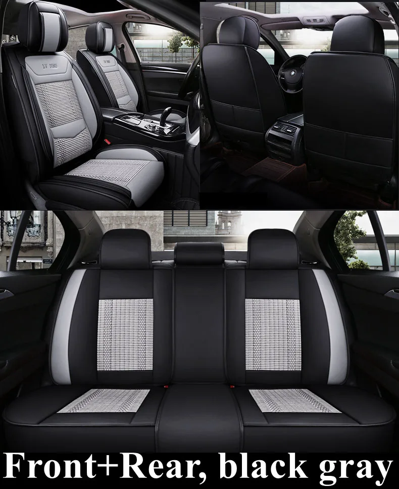 black gray standard Автомобильные чехлы на сиденья для Audi a1 a3 a4 a5 a6 a7 a8 a4L a6L q2 q3 q5 q7 a4 b8 a4 b6 a3 8 p a4 b7 a6 c6 Alfa Romeo 159 Lada granta Веста - Название цвета: black gray standard