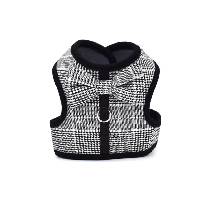 Gray stripes Клетчатый галстук-бабочка, дышащий нагрудный ремень, товары для домашних животных, полосатый жилет для собак, галстук-бабочка, пальто для собак, одежда для собак, HY017 - Цвет: Gray stripes