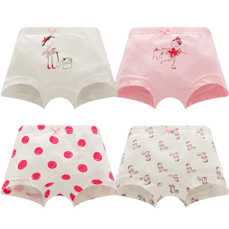 4 шт./лот милое однотонное нижнее белье для девочек детская одежда хлопковые