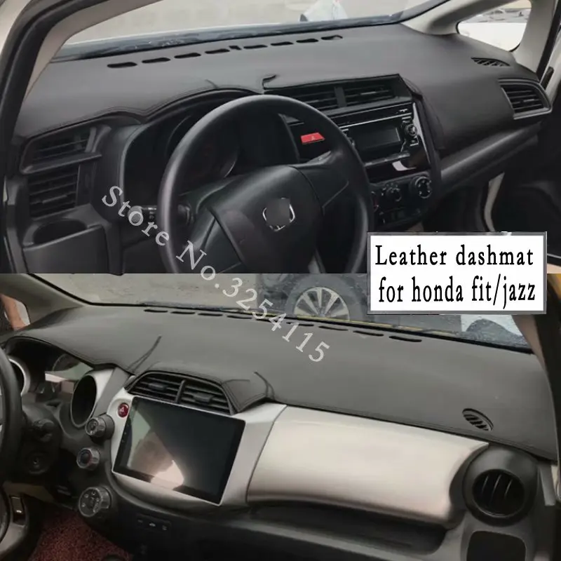 Кожаный коврик для приборной панели Honda Fit jazz 2001 2019 автомобильный от солнца на