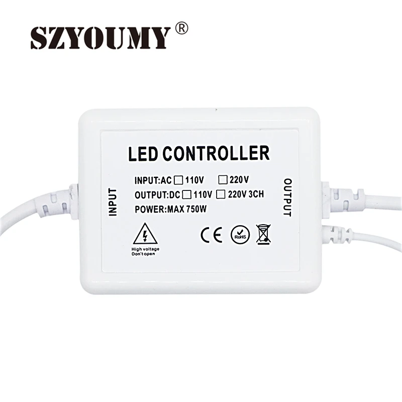 

SZYOUMY 220V 110V RGB Led Strip Remote Controller With 44Key IR Controller 1500W High Voltage Controller