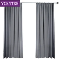 ycentre darkening solid thermal insulated blackout curtains soundproof window grey drape blinds panel for bedroom living room