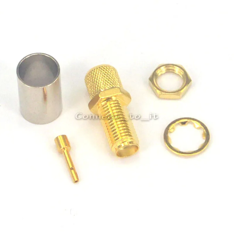 SMA Female Jack Goldplated Straight Adapter Connector Bulkhead Crimp for RG6 Cable | Обустройство дома