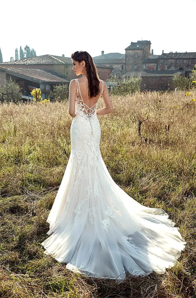Robe De Mariage новый летний Boho свадебный наряд 2019 свадебное платье с аппликациями и