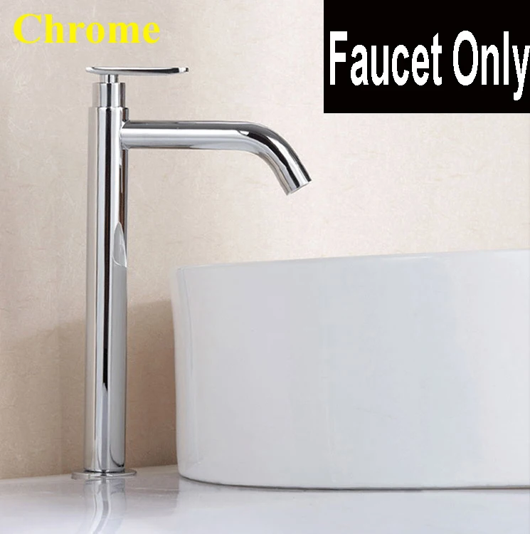chrome tap only Нержавеющая сталь одной холодной воды на бортике Ванная раковина кран хром или никель Матовый - Цвет: chrome tap only