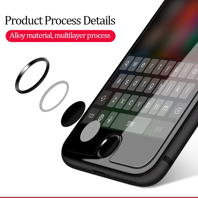 Роскошная домашняя кнопка Keycap наклейка для iPhone X 8 6S 7 Plus XS Max XR iPad Поддержка