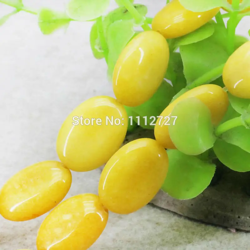 Wholesale Women's/Girl's Ornaments Yellow Jasper Beads Ellipse Stones Loose DIY 15inch Faceted Jade Gems Jewelry | Украшения и