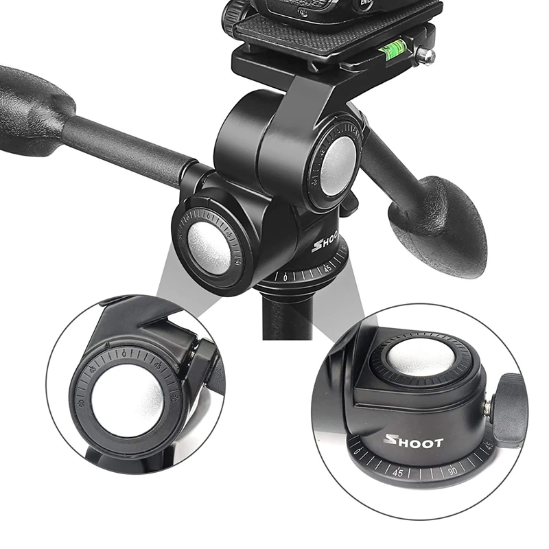 Снимать двойная ручка 3 полосный штатив с полукруглой потайной головкой наклона