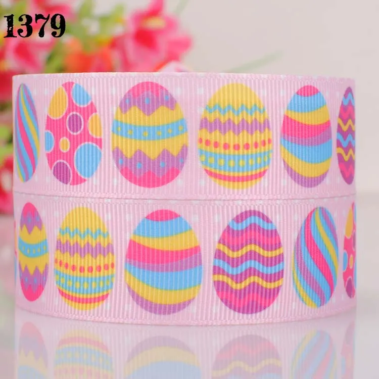 

1-1/2 " 38mm easter day color egg pattern printed grosgrain ribbon party decoration ribbon Free shipping