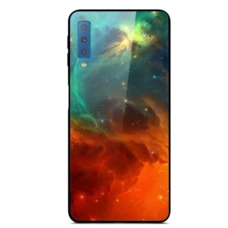 Чехол из закаленного стекла для samsung A7 чехол модная задняя крышка для samsung Galaxy A7 чехол для телефона s A 7 A750F роскошный чехол - Цвет: 29