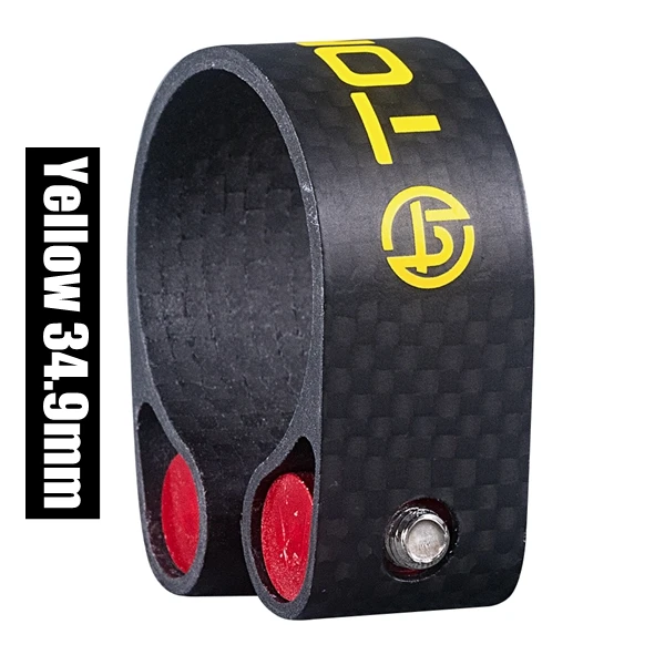 yellow 34.9mm TOMTOU матовый 3 K подседельный штырь из углеволокна зажим горный велосипед дорожный велосипедный зажим велосипедные части зажим сиденья 31,8 мм/34,9 мм 22 г - Цвет: yellow 34.9mm