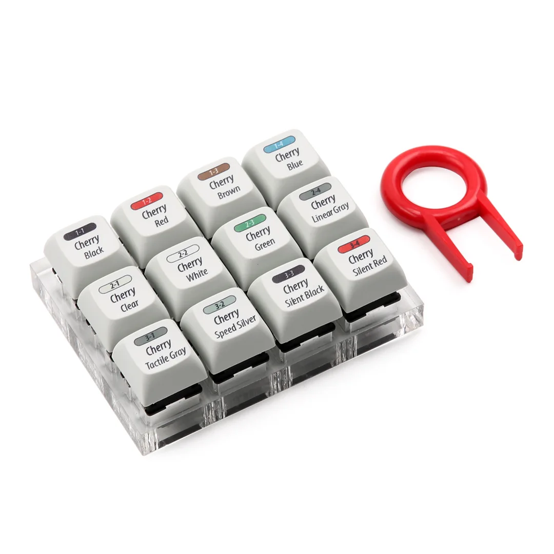 Cherry Profile 12 Switch Test With Acrylic Set Sublimation Keycap Key Puller Red Black Brown Blue White Grey Green Tester | Компьютеры и