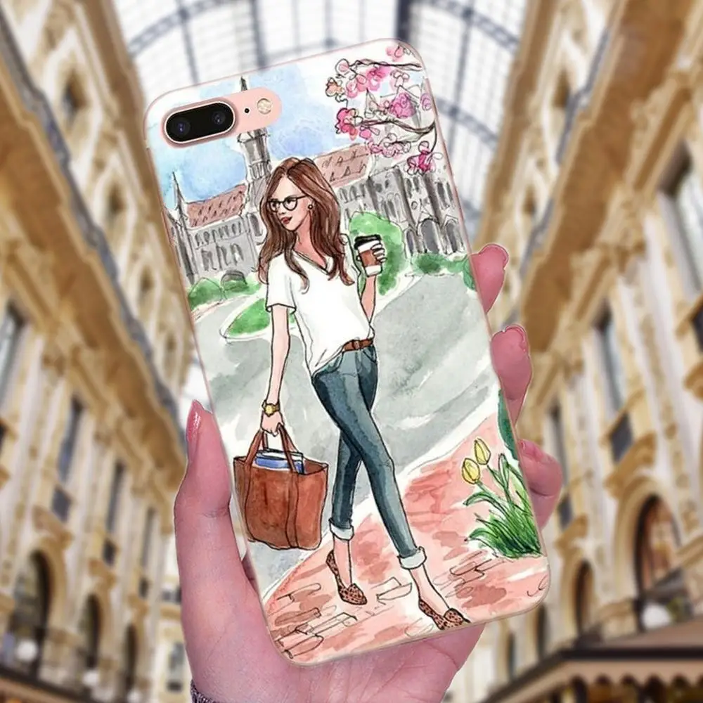 Красивая девушка из ТПУ для путешествий Samsung Galaxy Note 5 8 9 S3 S4 S5 S6 S7 S8 S9 S10 mini Edge Plus