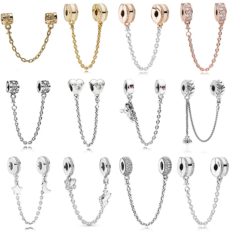 Аутентичный 925 пробы серебряный шарм Луна мышь безопасный ограничитель