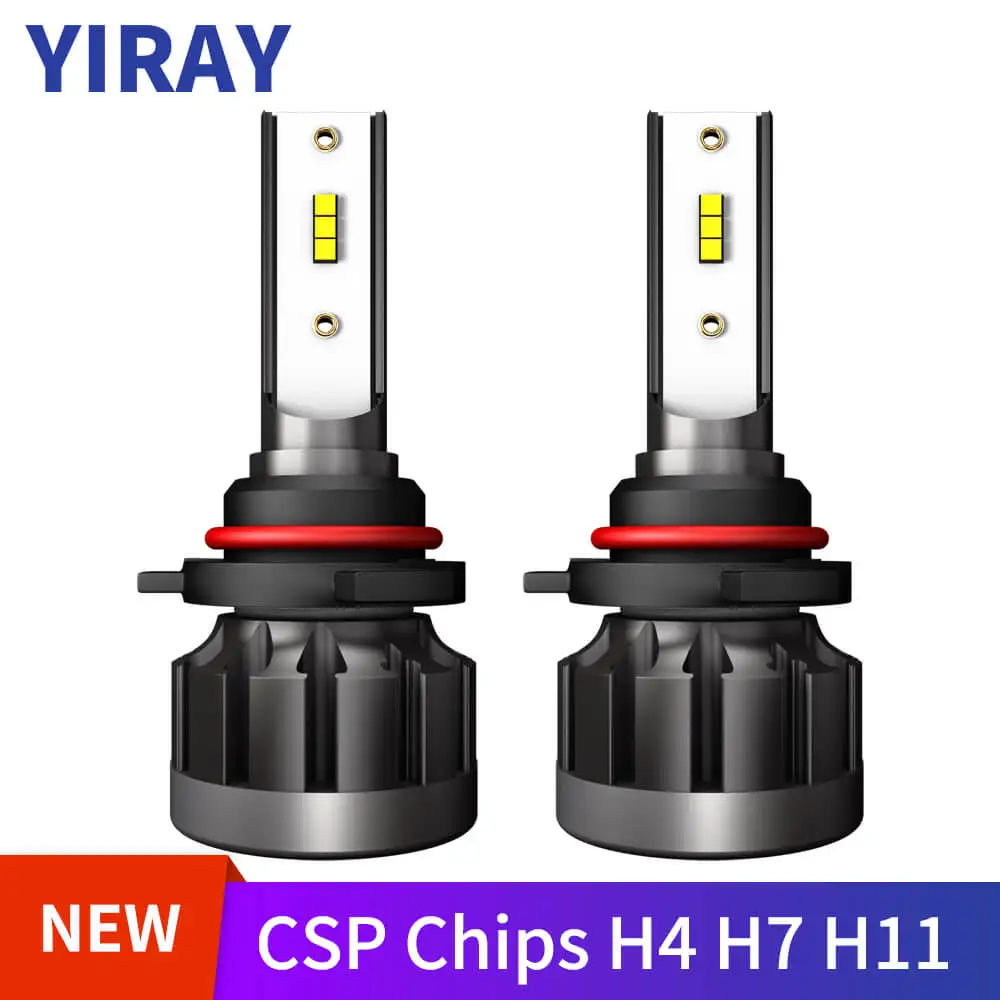 YIRAY новые светодиодные H4 H7 H11 лампы для автомобильных фар H1 9005 9006 60 Вт CSP чип фары 6000