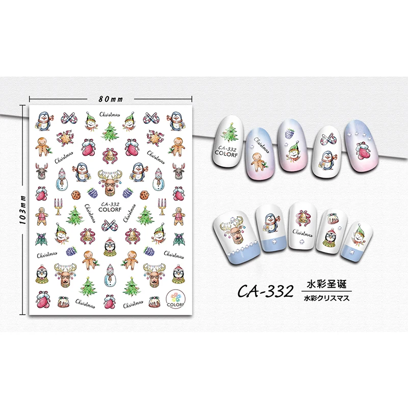 MSHING99 Рождеством наклейки для ногтей Nail art Украшение Рождественский узор дизайн