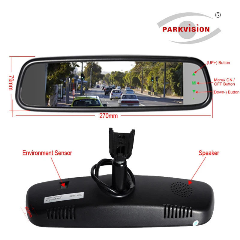 PARKVISION 180 градусов Широкий Ангел 7 36 дюймов Full HD салона автомобиля Зеркало заднего