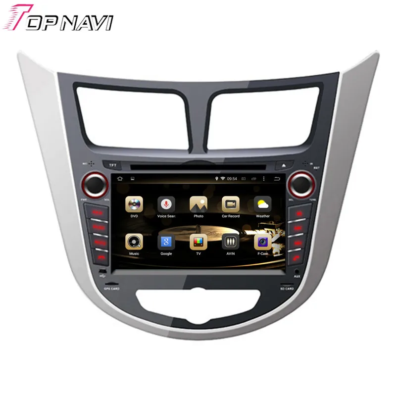 Topnavi Octa Core Android 6 0 Автомобильный DVD плеер для Hyundai Verna/Accent/Solaris/Grand Avega/Accent Blue/Accent WIT