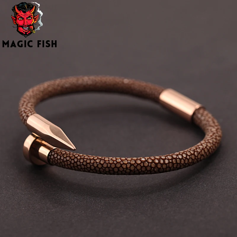 Браслет Magic Fish Stingray из натуральной кожи мужской браслет с подвеской титановой