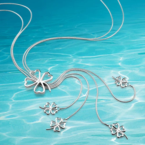 Кулоны с четырьмя листьями ожерелье длинными кисточками женское модное из