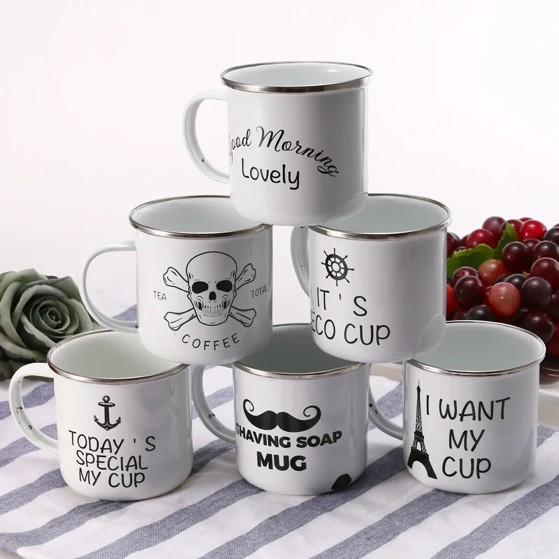 

350ML Enamel Various Patterns of Mugs, Milk, Coffee, Beer Multipurpose Mugs