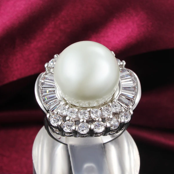 Хорошее дизайнерское кольцо с искусственным жемчугом для женщин Свадебный