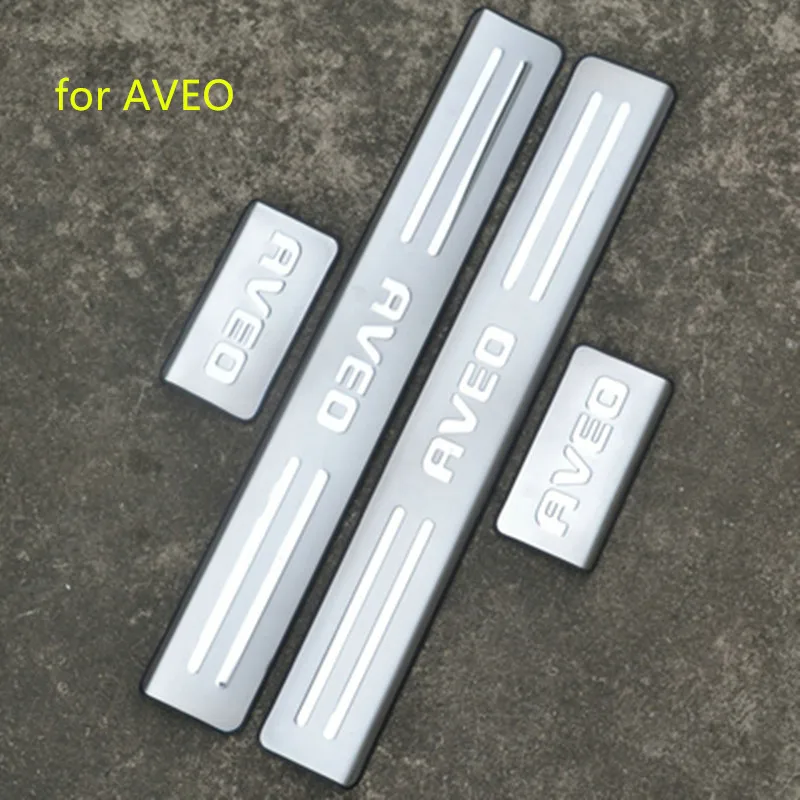

4PCS/SET Car-covers Stainless Steel Door Sill Scuff Plate for Chevrolet AVEO 2011-2014 Car Styling Accessories Car styling