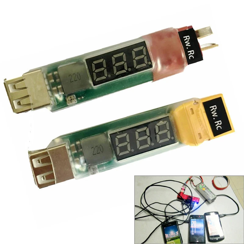 Конвертер зарядного устройства для литиевых батарей RW.RC 2S 8S T Plug XT60 с индикатором
