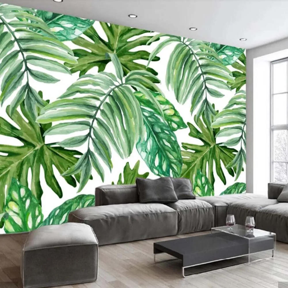 

3D Nordic Tropical Leaves Wallpaper Mural Wall Paper Roll Living Room Home Wall Decor Printed Photo Wallpapers 3d Wall Murals
