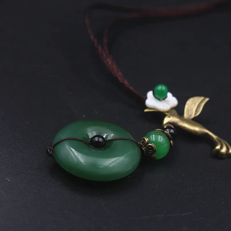 Yanting Green Chalcedony ожерелье с пряжкой в стиле мира этнические длинные модные ожерелья